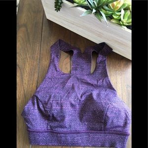 Lululemon high neck purple print sports bra